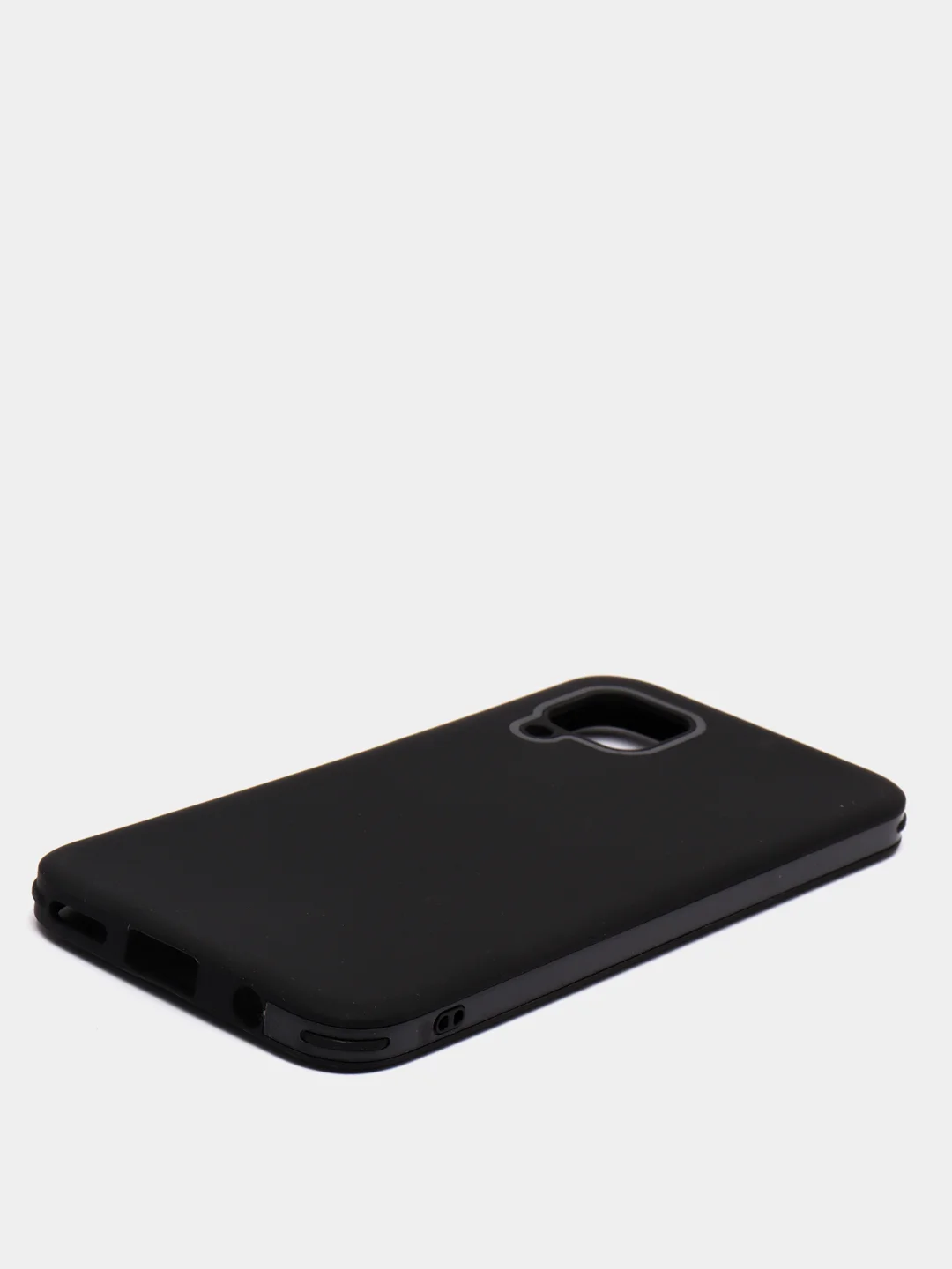 Черный чехол усиленный с полосой для Huawei P40 Lite / Huawei Nova 7i, силиконовый