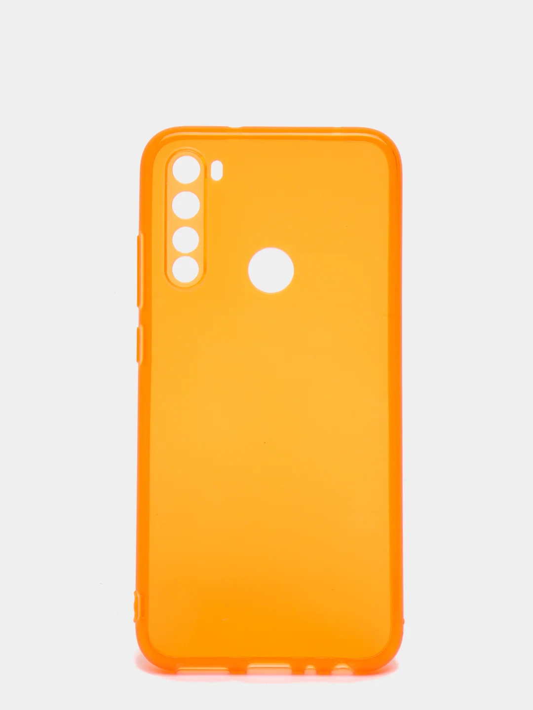 Оранжевый чехол Xiaomi Redmi Note 8, Note 8 2021, Редми Нот 8 прозрачный плотный неоновый с оттенком