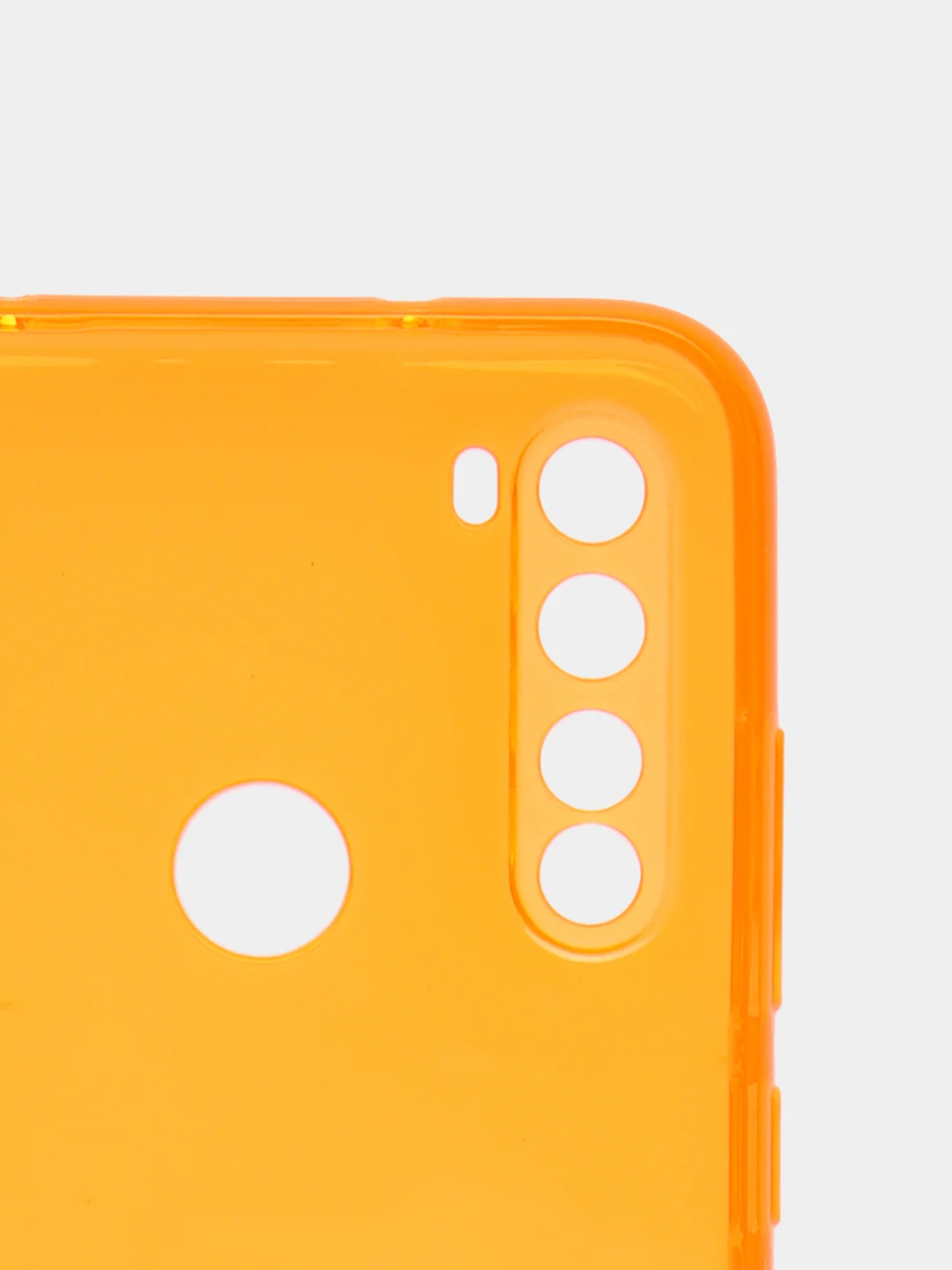 Оранжевый чехол Xiaomi Redmi Note 8, Note 8 2021, Редми Нот 8 прозрачный плотный неоновый с оттенком