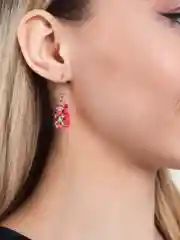 Тёмно-розовый серьги мармеладные мишки блестящие малые