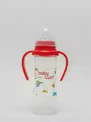Красный бутылочка Baby Land, 240 мл, с ручками, силиконовой классической соской Air System