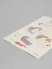 Черный татуировки "Единороги, мультяшные животные", 12*7,5 см