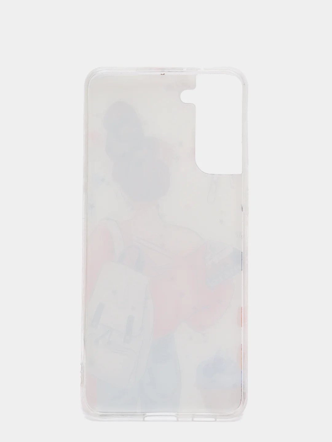 Пудровый чехол Samsung Galaxy S21, S21+, Галакси С21, С21+ силиконовый с рисунком и блестками