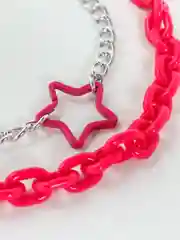 Белый двойная цепочка на шею, с подвесками