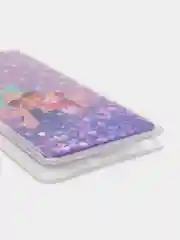 Фиолетовый чехол Samsung Galaxy S21, S21+ / S21 Plus силиконовый, переливающийся, жидкий, с блестками
