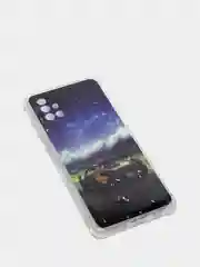 Индиго чехол Samsung Galaxy A71, Самсунг Галакси А71 силиконовый с рисунком и усиленными углами