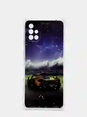 Индиго чехол Samsung Galaxy A71, Самсунг Галакси А71 силиконовый с рисунком и усиленными углами