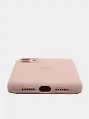 Бежевый меланж чехол Silicone Case iPhone 11 с защитой камеры с бархатной подкладкой