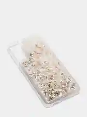 Бежевый меланж чехол Samsung Galaxy S21, S21+ / S21 Plus силиконовый, переливающийся, жидкий, с блестками