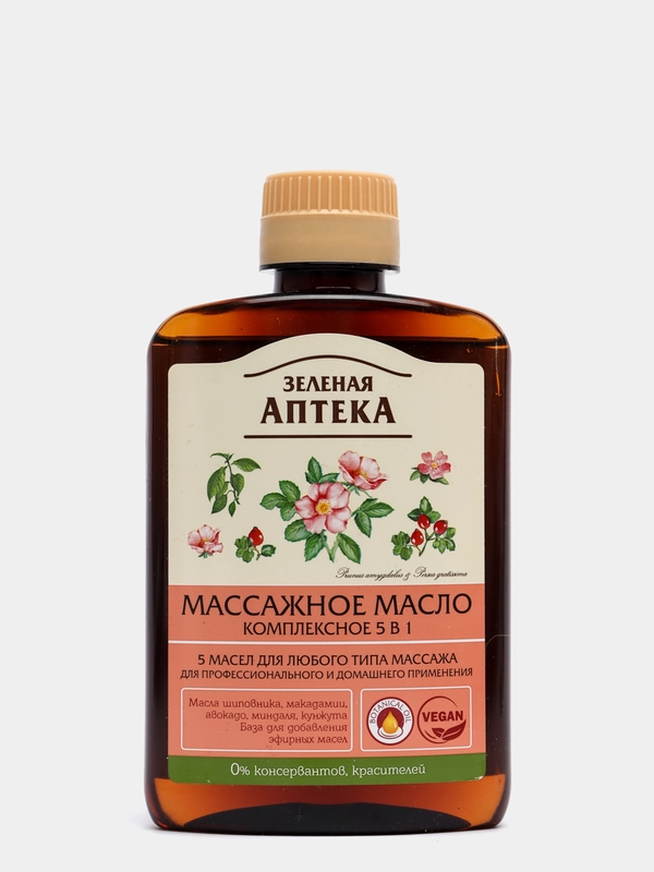 Зеленая Аптека Масло массажное для тела Комплексное 5 в 1, 200 мл