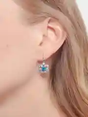 Лазурный серьги из медицинского сплава "Крупный цветок"
