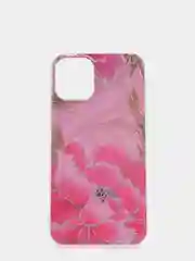 Розовый чехол для iPhone 12/12 Pro/12 Mini с цветочным узором, блестки