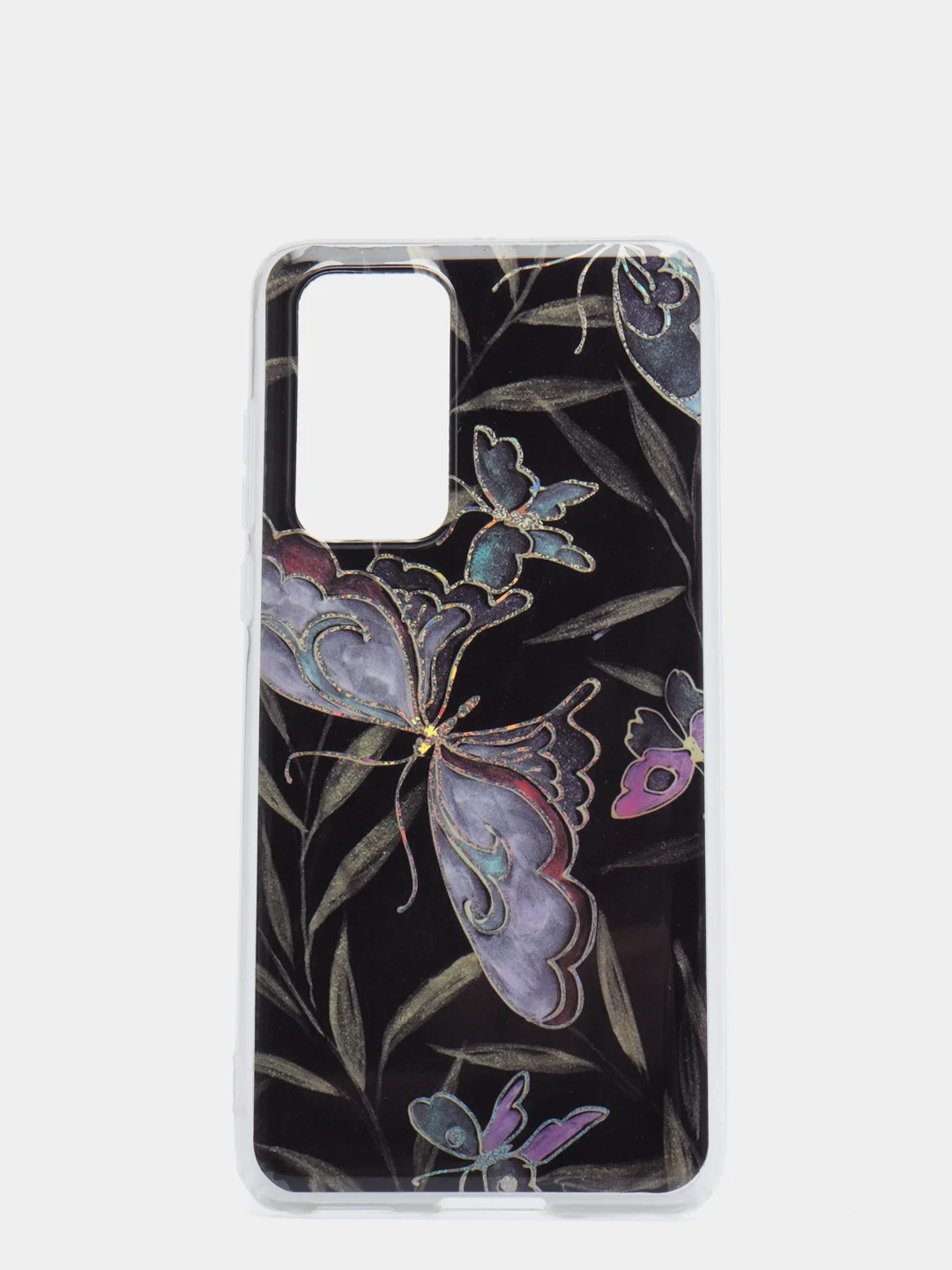 Черный чехол для Huawei Y5p/Y6p/P30 Lite/P40/P40 Lite/P40 Pro/Honor 9C/9S/30/30s/30 Pro, блестки