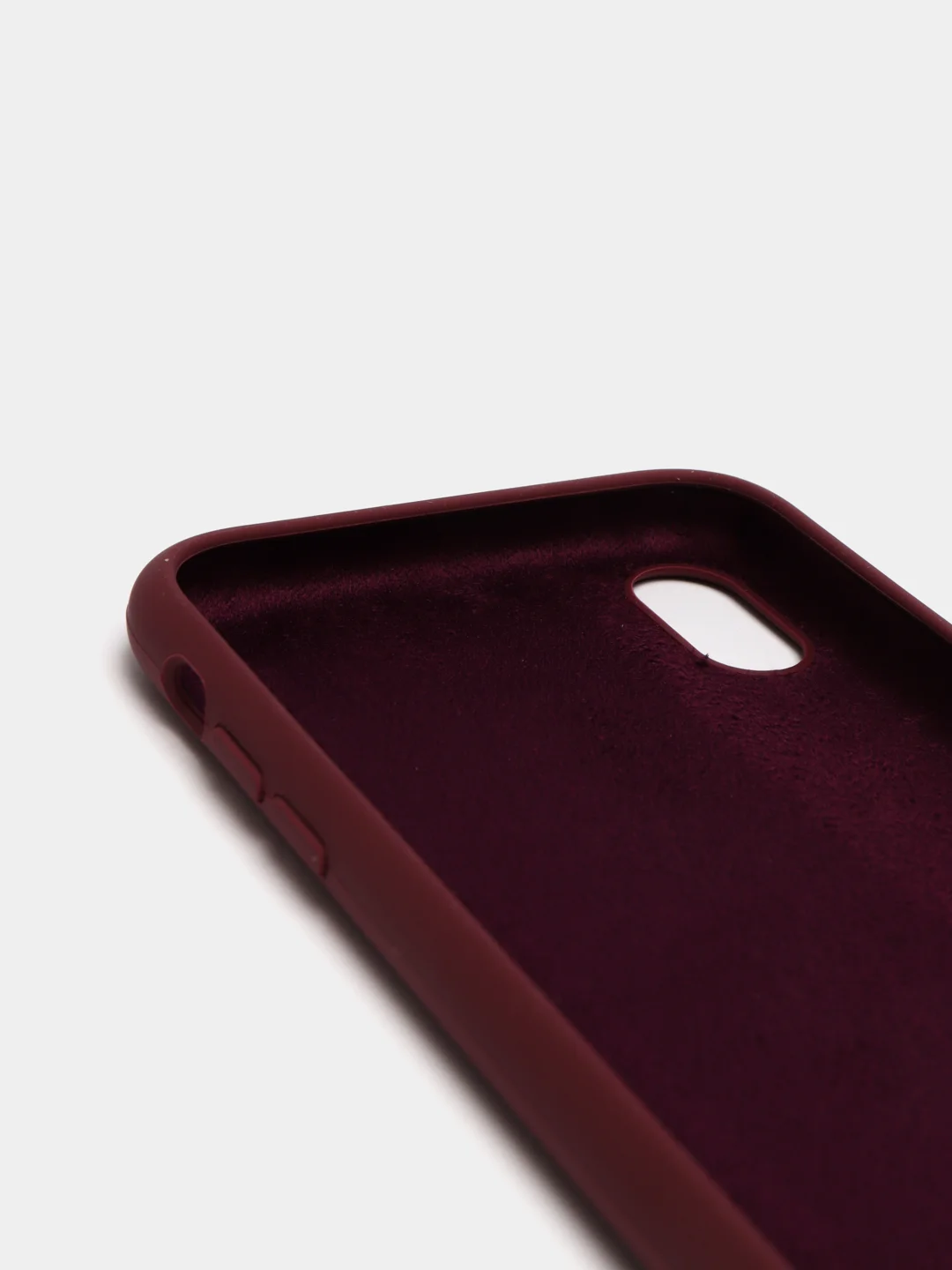Бордовый чехол не пачкающийся с бархатом внутри iPhone XR
