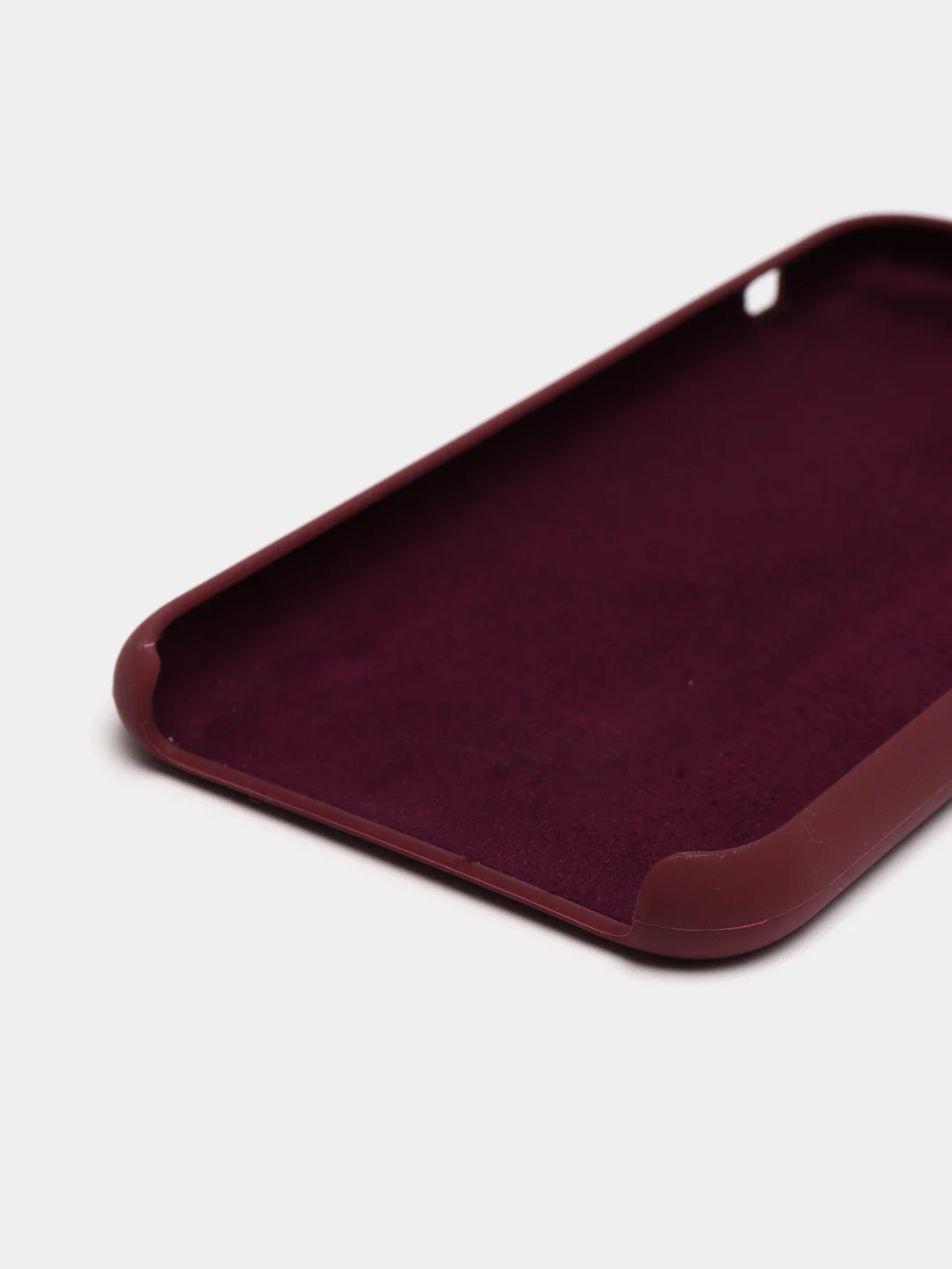 Бордовый чехол не пачкающийся с бархатом внутри iPhone XR
