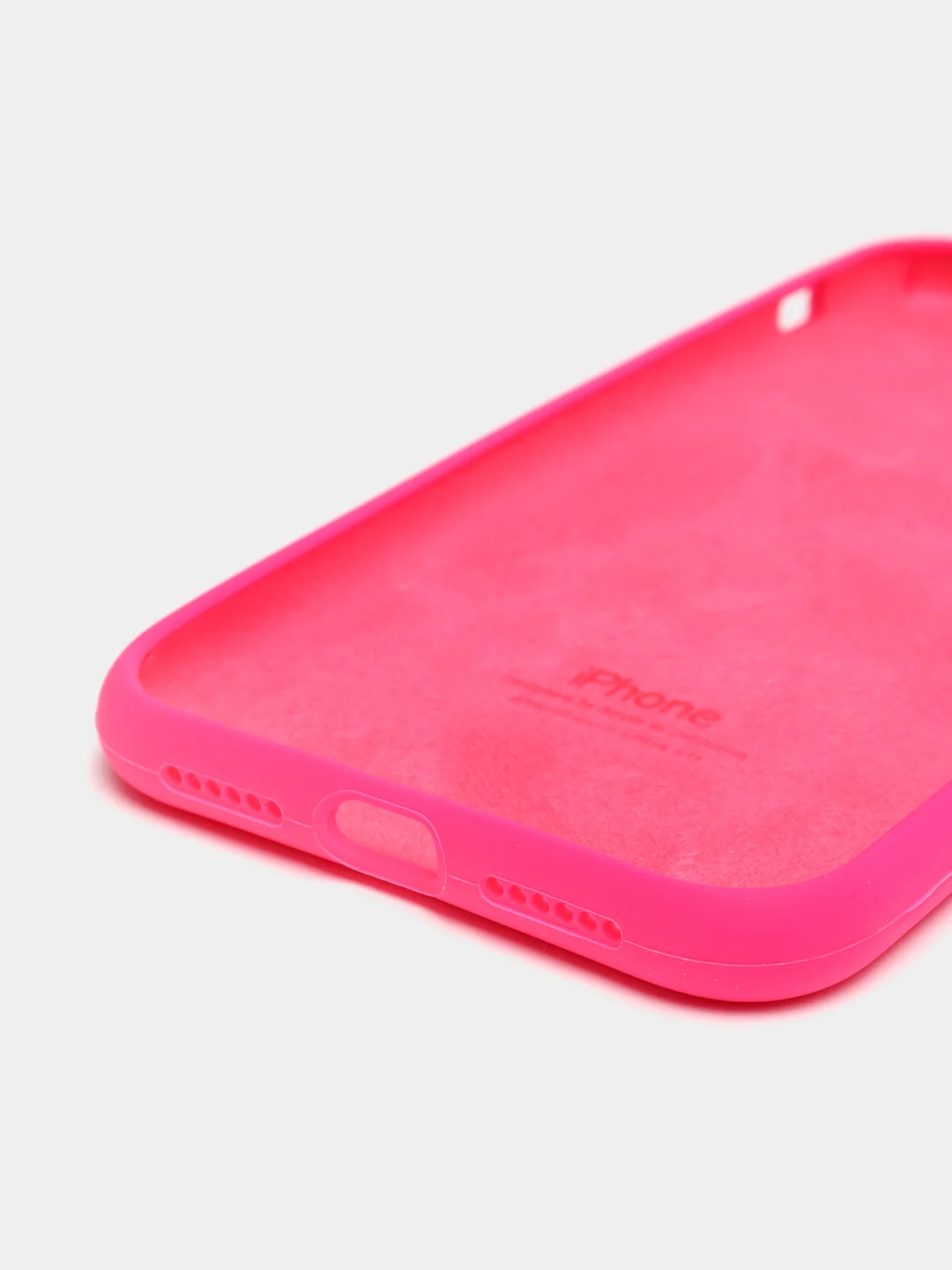 Фуксия чехол не пачкающийся с бархатом внутри iPhone XR
