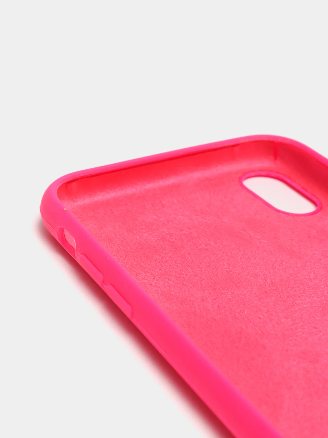 Фуксия чехол не пачкающийся с бархатом внутри iPhone XR