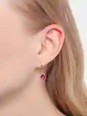 Вишнёвый серьги из медицинского сплава