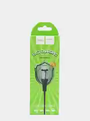 Серый usb кабель для быстрой зарядки 2.4 А и передачи данных Hoco X 38 micro, type c, Apple