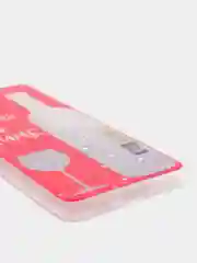 Вишнёвый чехол Samsung Galaxy S21, S21+, Галакси С21, С21+ силиконовый с рисунком и блестками