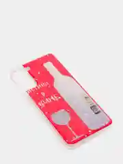 Вишнёвый чехол Samsung Galaxy S21, S21+, Галакси С21, С21+ силиконовый с рисунком и блестками