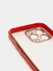 Красный чехол силиконовый с золотым ободком IPhone 13 PRO