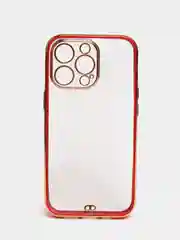 Красный чехол силиконовый с золотым ободком IPhone 13 PRO