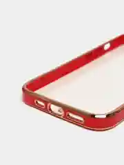Красный чехол силиконовый с золотым ободком IPhone 13 PRO