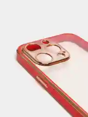 Красный чехол силиконовый с золотым ободком IPhone 13 PRO