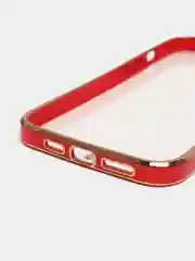Красный чехол силиконовый с золотым ободком IPhone 13 PRO MAX