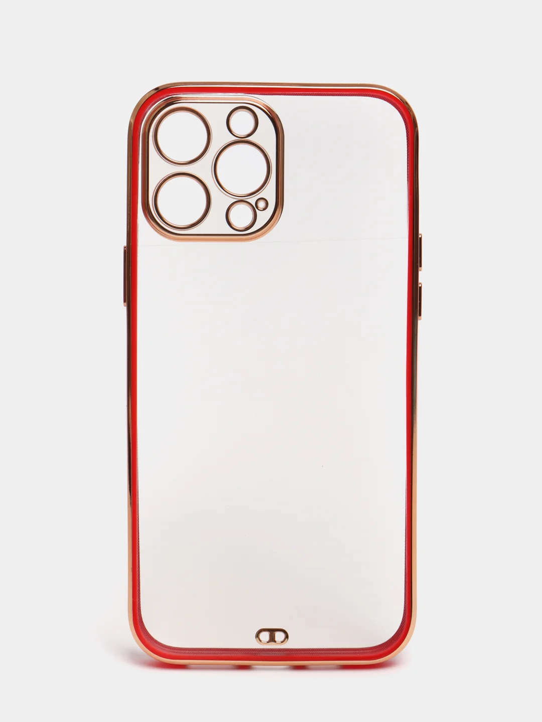 Красный чехол силиконовый с золотым ободком IPhone 13 PRO MAX