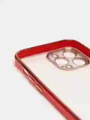 Красный чехол силиконовый с золотым ободком IPhone 13 PRO MAX