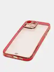 Красный чехол силиконовый с золотым ободком IPhone 13 PRO MAX