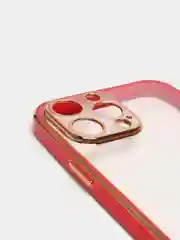Красный чехол силиконовый с золотым ободком IPhone 13 PRO MAX