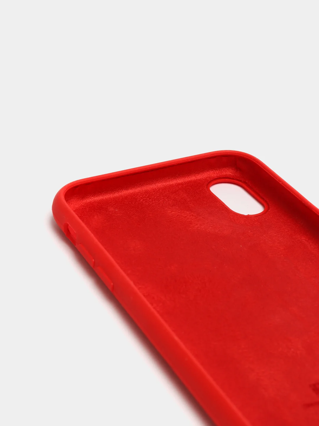 Красный чехол не пачкающийся с бархатом внутри iPhone XR