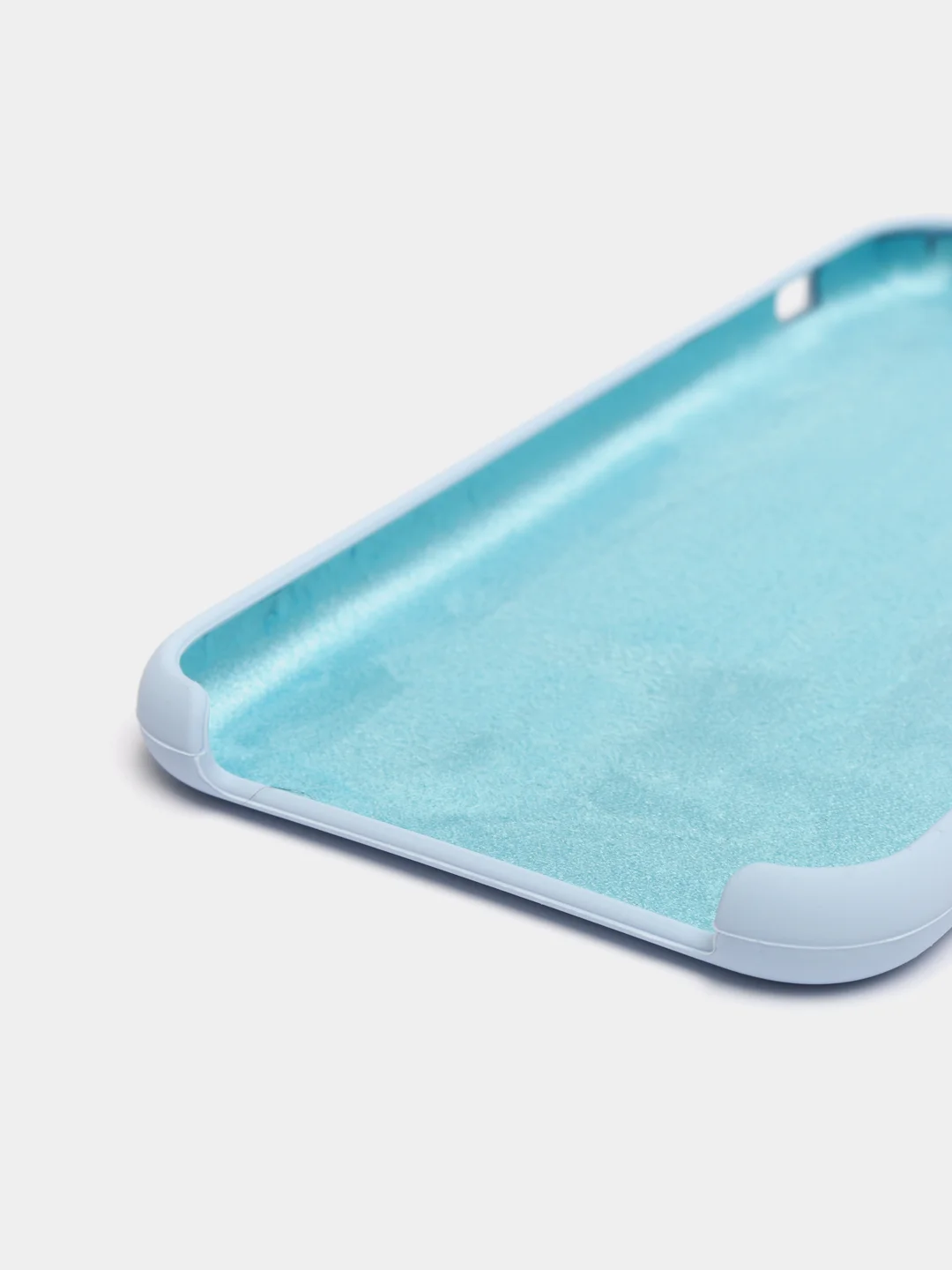 Небесно-голубой чехол не пачкающийся с бархатом внутри iPhone XR
