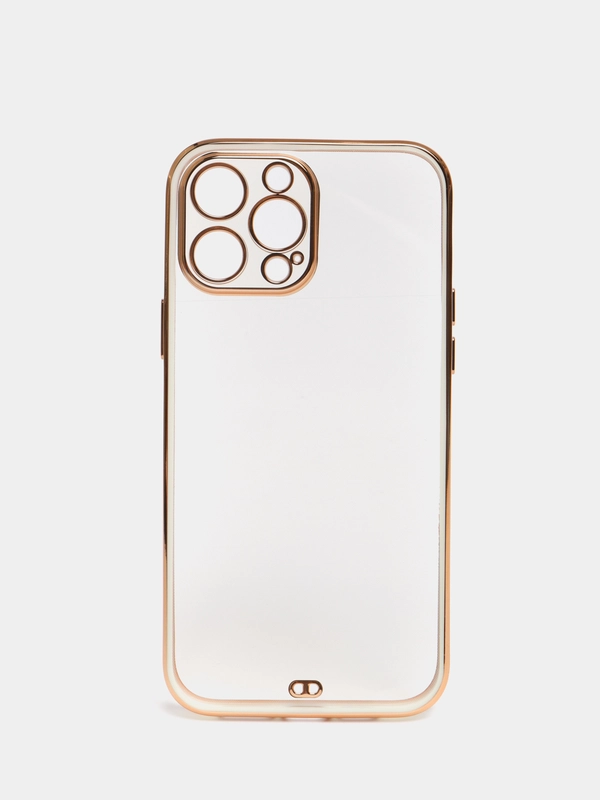 Чехол силиконовый с золотым ободком IPhone 13 PRO MAX
