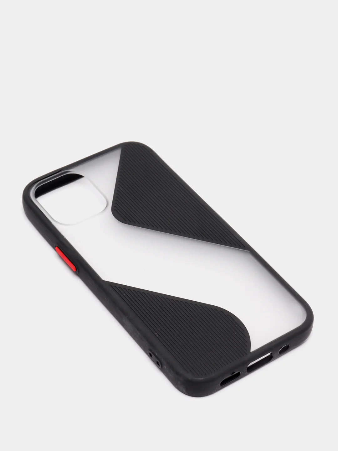 Черный чехол Apple iPhone 12 Mini пластиковый, матовый, с цветными кнопками