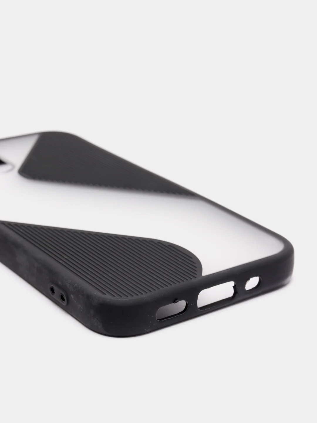 Черный чехол Apple iPhone 12 Mini пластиковый, матовый, с цветными кнопками