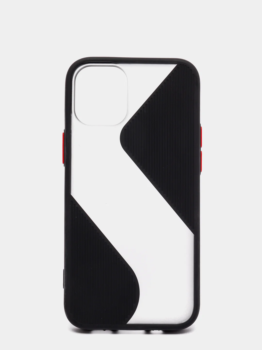 Черный чехол Apple iPhone 12 Mini пластиковый, матовый, с цветными кнопками