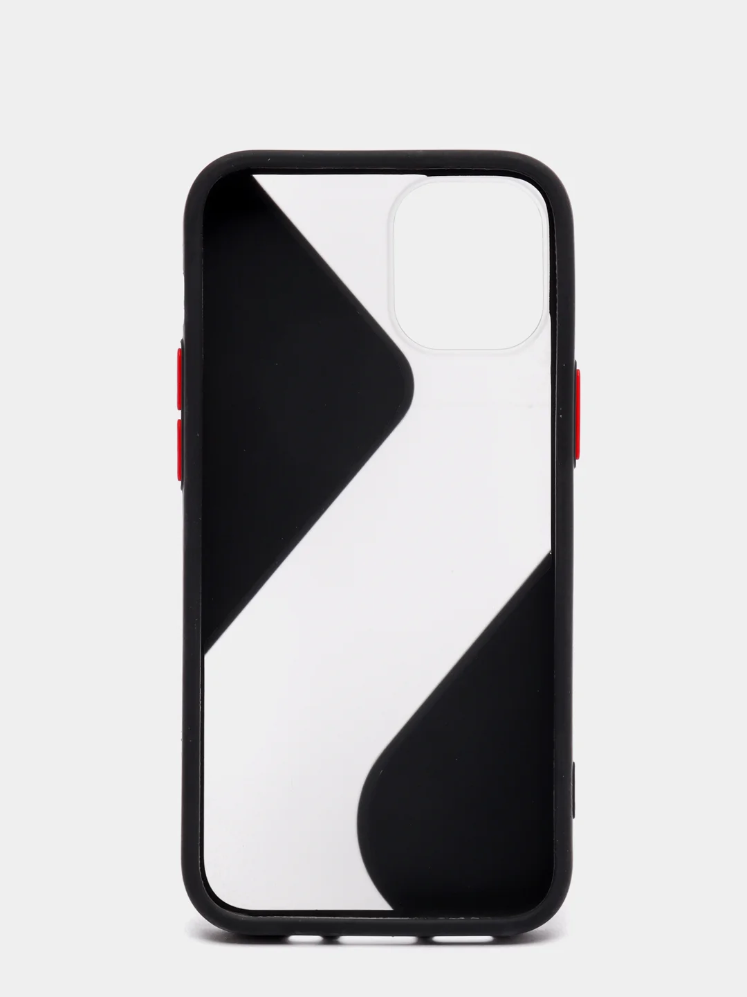 Черный чехол Apple iPhone 12 Mini пластиковый, матовый, с цветными кнопками