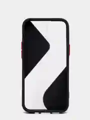 Черный чехол Apple iPhone 12 Mini пластиковый, матовый, с цветными кнопками