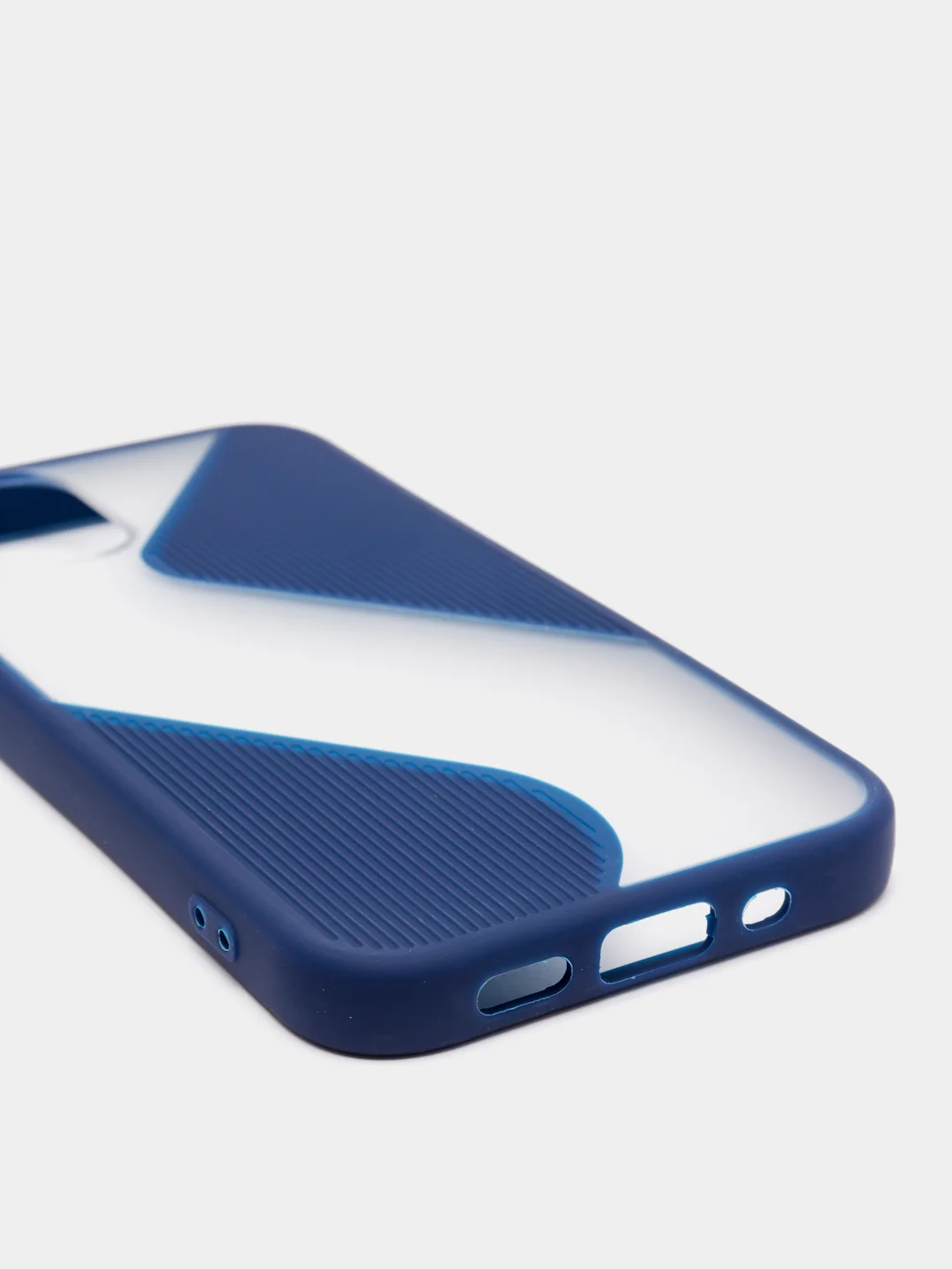 Темно-синий чехол Apple iPhone 12 Mini пластиковый, матовый, с цветными кнопками