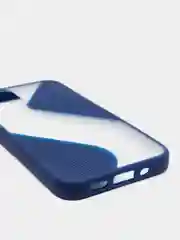 Темно-синий чехол Apple iPhone 12 Mini пластиковый, матовый, с цветными кнопками