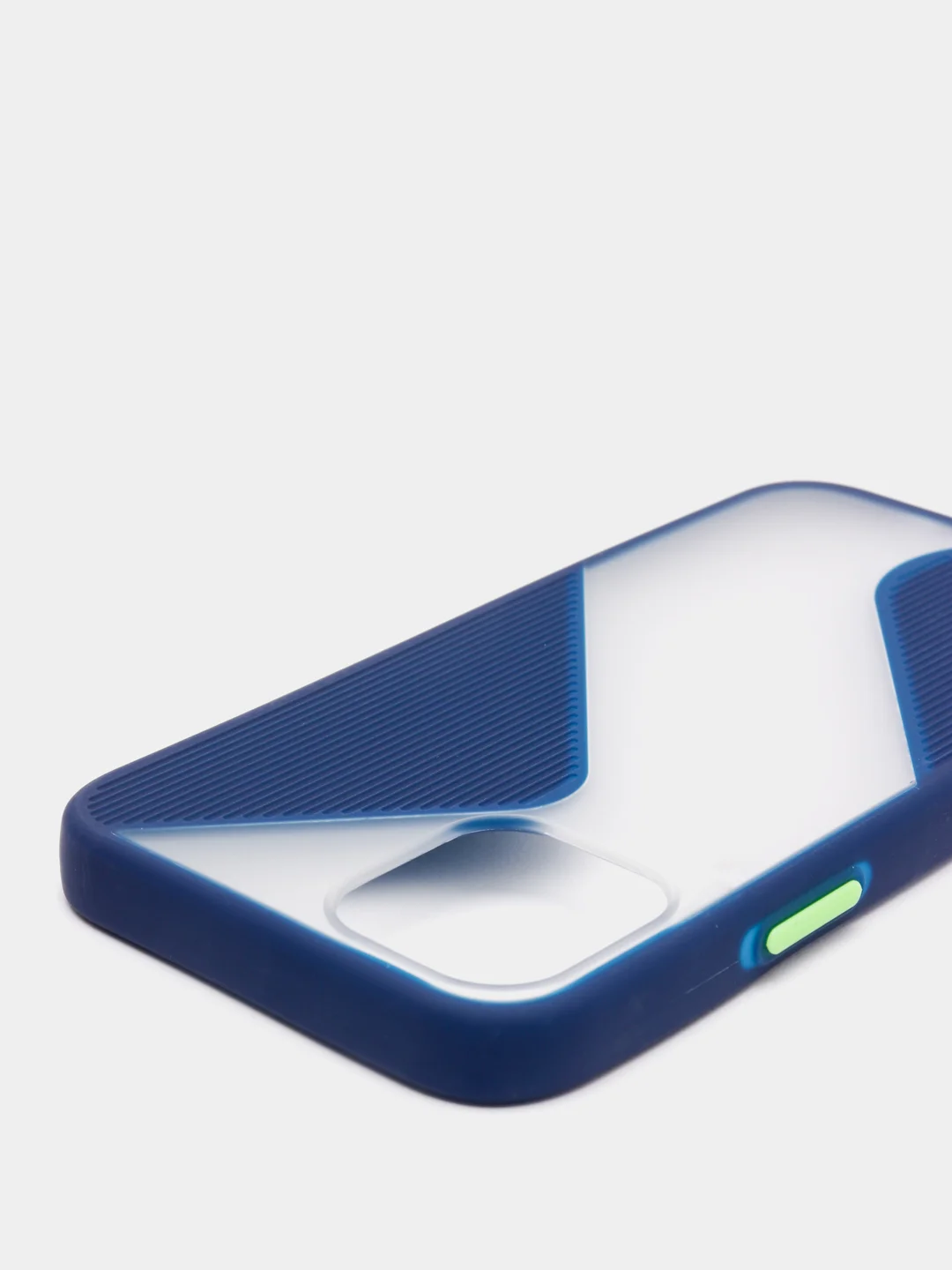 Темно-синий чехол Apple iPhone 12 Mini пластиковый, матовый, с цветными кнопками