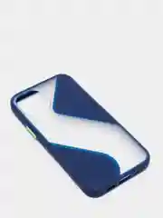 Темно-синий чехол Apple iPhone 12 Mini пластиковый, матовый, с цветными кнопками