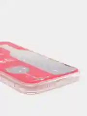 Вишнёвый чехол iPhone XR силиконовый, с рисунком и блестками