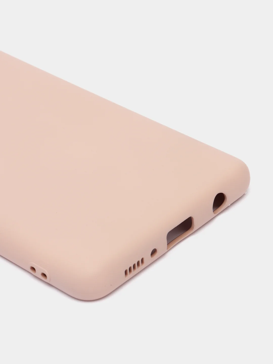 Бежевый чехол с бархатом внутри и защитой камеры Samsung A42
