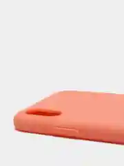 Коралловый чехол для Apple iPhone X / XS силиконовый, матовый, однотонный