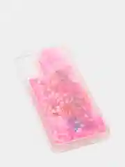 Фуксия чехол Samsung Galaxy S21, S21+ / S21 Plus силиконовый, переливающийся, жидкий, с блестками